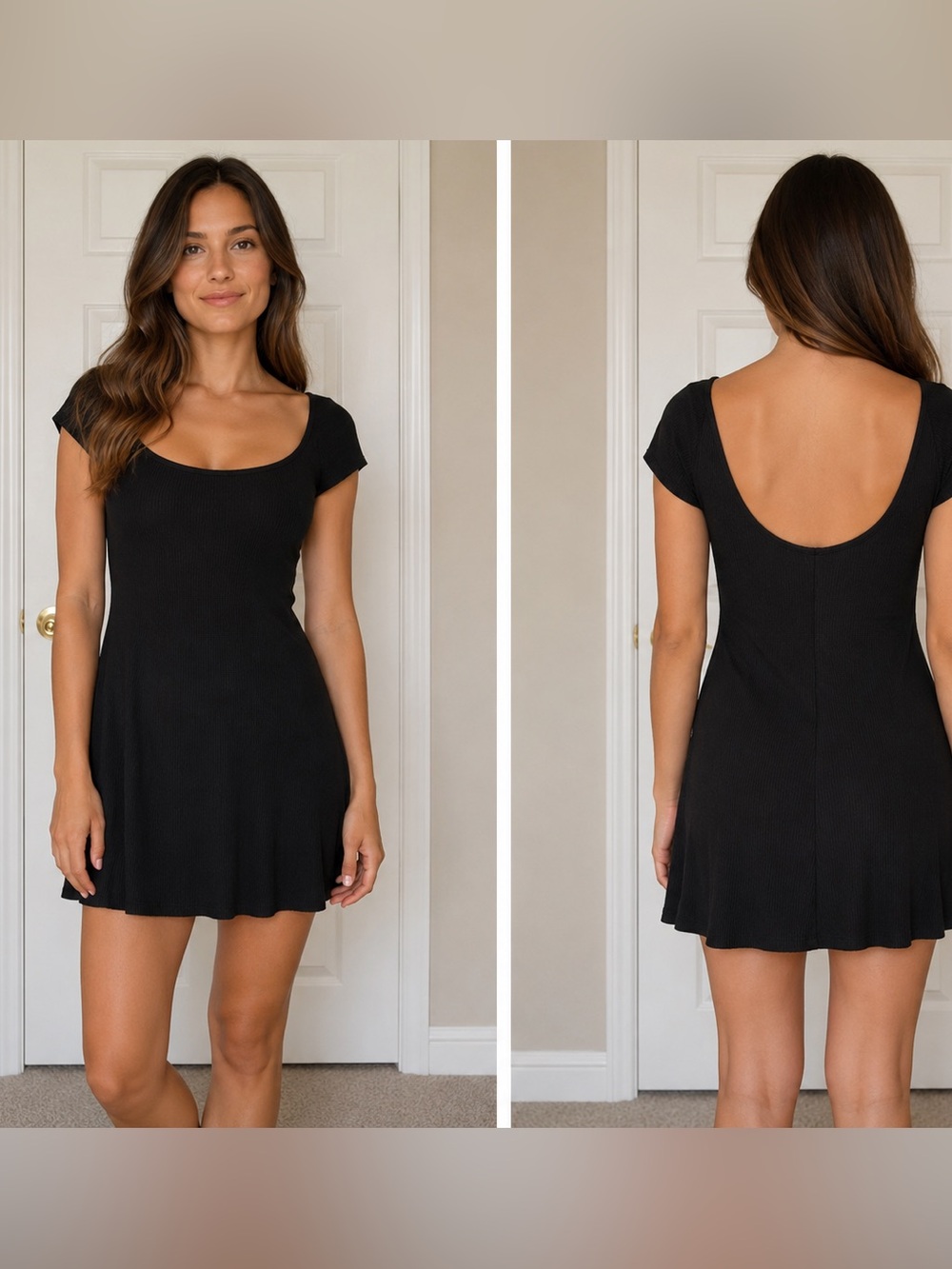 Urban Outfitters Women’s Black Scoop Back Mini Dress Sz L